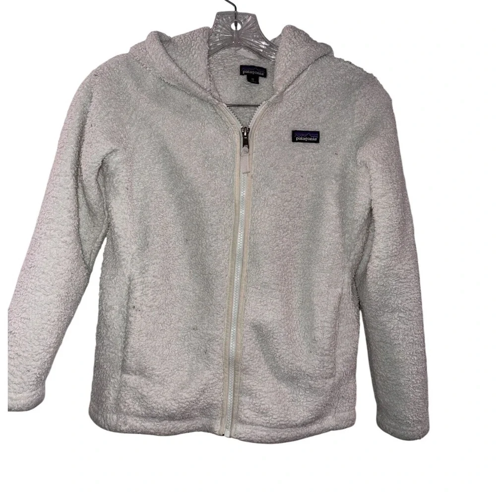 Patagonia‎ Girls Zipper Jacket White Medium Los Gatos Hoody Fast Shipping!